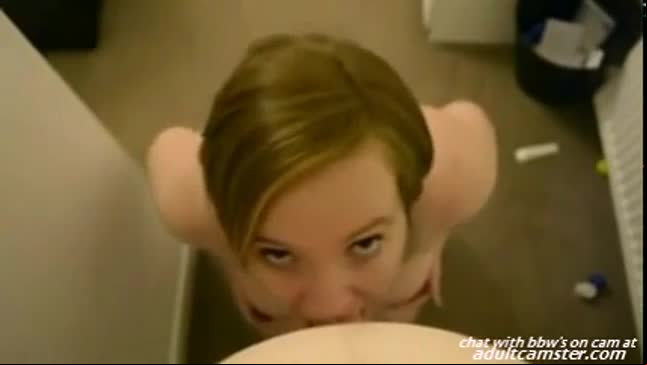 Horny Chubby Girl Sucks Cock And Gets Cum Load